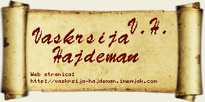 Vaskrsija Hajdeman vizit kartica